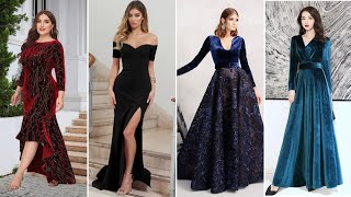 Top Trending Pretty outfits|velvet winter party dresses|stylish unique design|#viral #fashion