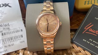 Fossil BQ3639 Rye Three-Hand Date Rose Gold-Tone Stainless Steel Watch Unboxing