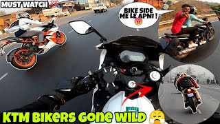 Ktm bikers gone wild after looking at superbikes 😥|Close calls|He tries to stop me and😠|must watch💯|