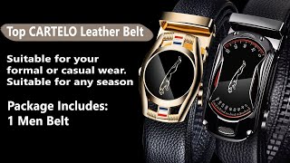 Top Best CARTELO Leather Belts for Men 3.5cm Width Sports car Brand Fashion