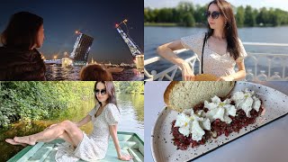 Vlog/лето в Питере/развод мостов с воды👍🏻