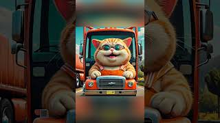 Funny fatty cats as truck drivers. #aifuntv99 #foryou