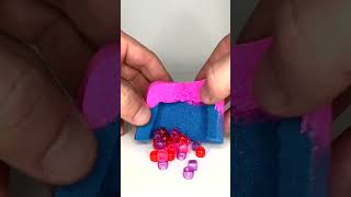 Very Satisfying and Relaxing  Crunchy Colorful Kinetic Sand Cutting vs Beads Part 149 #ASMR #shorts