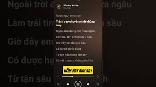 Hôm Nay Anh Say - Khả Hiệp #karaoke #music #relax