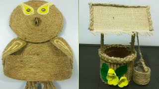 Jute water Well & Owl bird basket/Holder| Jute Home Decorating Handmade Idea| Beautiful Jute Craft I