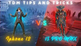 iphone 12  vs 15 pro max in Tdm | 1 vs 1 against pro player | Tdm tips & tricks | iphone 12 in 2024