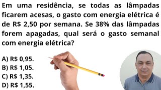 QUESTÃO DE CONCURSO. NÃO ERRE MAIS! PASSO A PASSO. COSTUMA CAIR NA PROVA. PORCENTAGEM