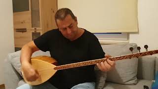 40 cm Oyma Kestane Uzun Sap Saz /Tam Profesyonel Master Seri / 40 Yıllık Tekne