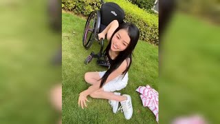 Cute Paraplegic Girl Smiling After Transfer Fails | Wheelchair Woman