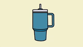 How to Draw a Stanley Quencher Tumbler Cup, Draw Tumbler Cup