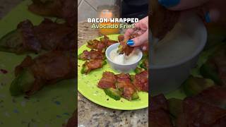 Bacon-wrapped avocado fries! This is an easy appetizer/ snack recipe 🥓🥑 #baconwrapped #easyrecipe