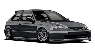 LOW HONDA CIVIC EK9 STANCED HEM CAR