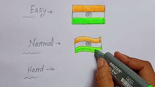 Independence Day Drawing 2024 / 15 Agust Drawing Easy / Easy Flag Drawing / Happy Independence Day