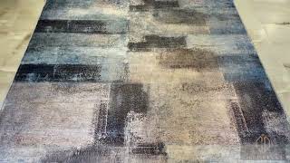 Blue and Grey Modern Abstract Rug