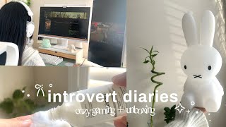 introvert diaries ˚୨୧⋆｡˚ cozy days at home, gaming, quiet living, productivity, unboxing + more!