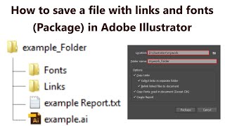 How to save a file with links and fonts (Package) in Adobe Illustrator