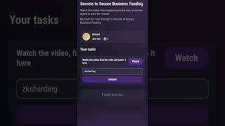 4rth August Tapswap Video ( Secrets To Secure Business Funding) Code