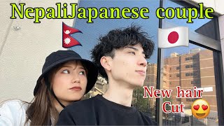 (NepaliJapanese Couple🇳🇵🇯🇵) After Lots Of Request  Finally He Cut his hair 💇😆 !! VLOG70