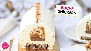 BUCHE DE NOUVEL AN FAÇON SNICKERS : CARAMEL, CACAHUÈTES, CHOCOLAT & VANILLE