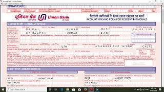 How To Fill Union Bank of India Account Opening Form || Account Opening Form Kaise Bhare ||