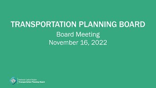 TPB Meeting - November 16, 2022