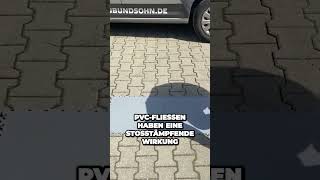 Glasflaschen überstehen Sturz dank Stoß dämpfender Wirkung von PVC Fliesen!