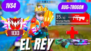 SOLO VS ESCUADRA 🧠 AUG+TROGON 99% Headshot⚡️| FULL GAMEPLAY|| IPhone 📲 Freefire