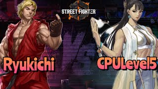 [SF6] Ryukichi(Ken) vs CPULeveL5(Chun-Li) High Level [Street Fighter 6]