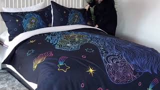 Line drawing Unicorn bedding set just designed for your kids~