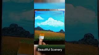 Landscape painting for beginners, Acrylic painting on canvas #acrylicpainting #art #shorts