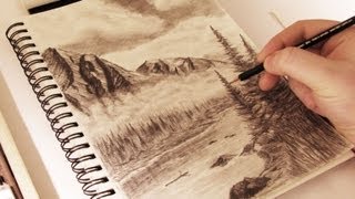 How to Draw - Mountains in the Mist w/ Commentary