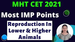 Most IMP Points for MHTCET 2021 |Biology most expected topics | Reproduction in Animals for MHTCET