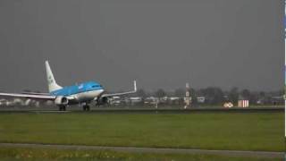 KLM Boeing 737-700 landing Amsterdam Schiphol