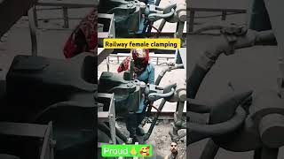 female clamping railways |#shorts #trending #motivation #trendingshorts #youtube #railway