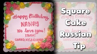 Decorating a Square Chocomoist Cake with Whippit Frosting and Russian Tip (Praktis lang)