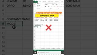 interview question change Columns Data Into Rows #shorts #excel #msexcel #exceltutorial #exceltips