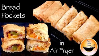 Easy Cheesy Bread Pockets in Air Fryer|Air Fryer Snack Recipes|Quick and easy snack recipes for kids