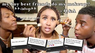 *Challenge* My Boy Best friends Do My Makeup + Q&A | DAVINE RILEY