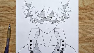 How to draw Bakugo | Katsuki Bakugo step by step | easy tutorial