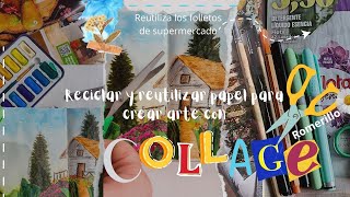 Diy/Cómo reutilizo folletos de supermercados para hacer Collage ✂️📰🏡♻️te muestro como hago arte 🎨🖌️