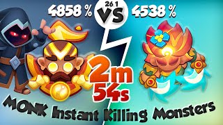 MONK Executing MONSTERS with INSTANT KILL! PVP Rush Royale