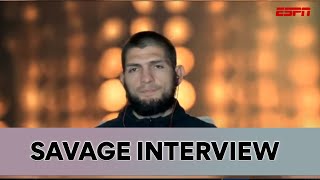 Khabib Nurmagomedov SAVAGE Interview "Don't Care about Conor" Very Impressed with Justin Gaethje