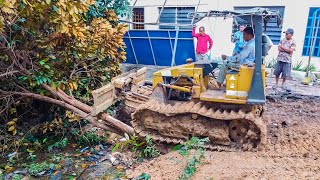 Start A New Project Flooded Landfill!! By Bulldozer Try To Break The Tree Help Truck Spreading Soil.