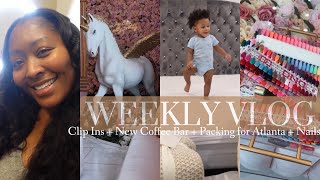 WEEKLY VLOG | Clip Ins + Errands + New Coffee Bar + Packing for Atl