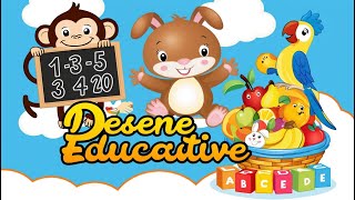 Colaj Desene Educative Animale Litere Numere Fructe. Sa le Invatam !