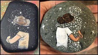 Beautiful pebble painting 🎨🖌️ rock 🪨 designs for home decorations