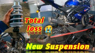 Yamaha R15v3 Rear Suspension Shocker Change // New Shocker Installation // total loss