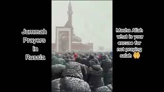 Friday Prayers in Russia during snow & freezing temperatures whats your excuse #shorts #jumma #salah