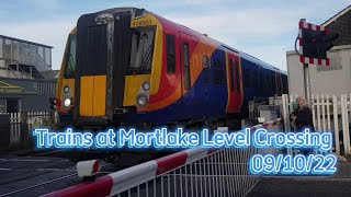 Trains at Mortlake Level Crossing - 09/10/22