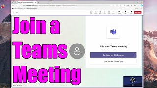 How to Join a Teams Meeting on the Web